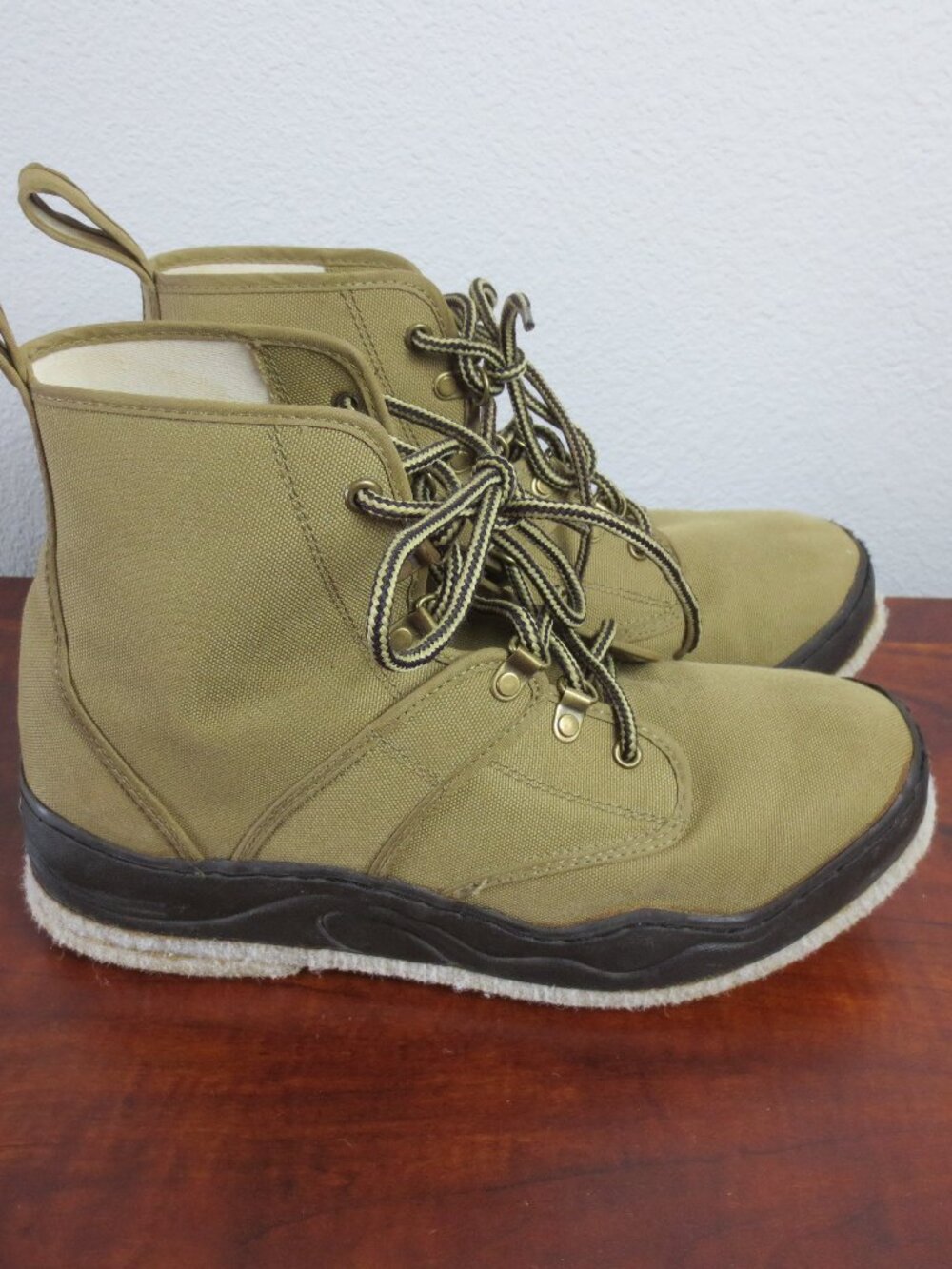 Hodgman Fishing Canvas Boots Men's Size 11 Army Green